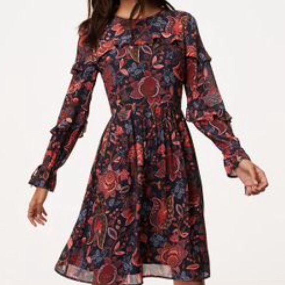 LOFT Dresses & Skirts - LOFT Hydrangea Bouquet Dress Size 2